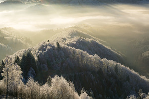 Beautiful winter morning containing alps, autumn, and background