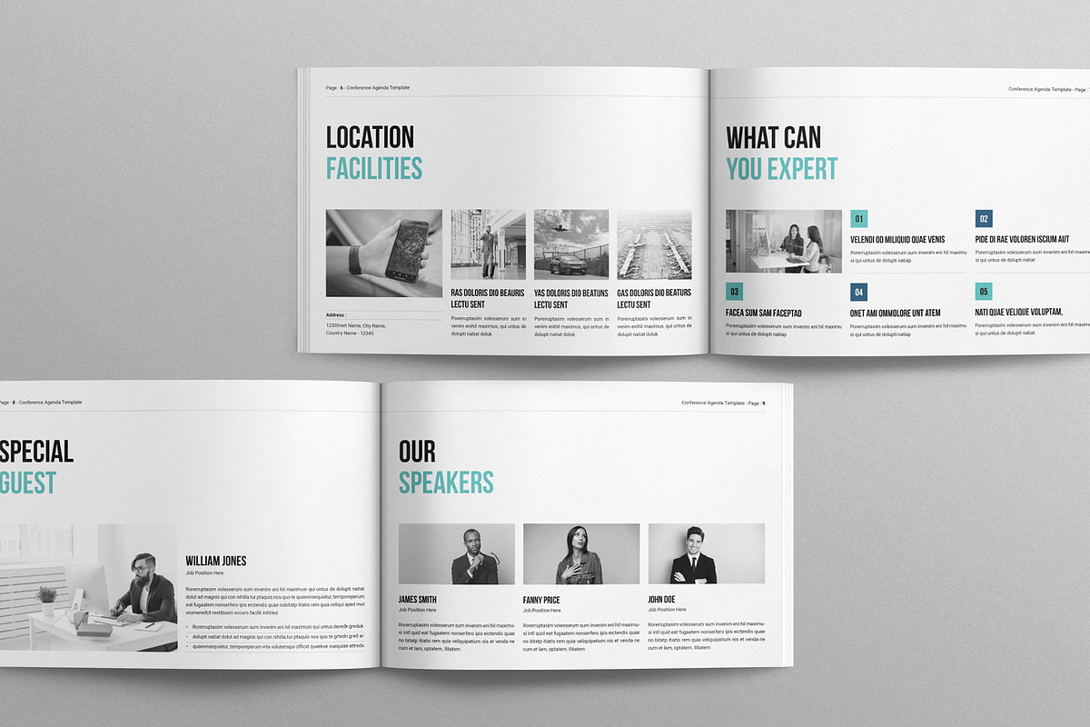 Conference Agenda Template Landscape, a Brochure Template by Work-Envance (Photo 4 of 8)