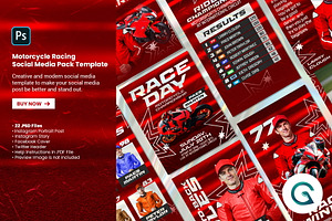 Motorcycle Racing Social Media Pack