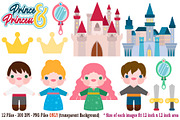 Prince Princess Digital Clip Art, an Object Graphic by Cozy Cat Design (Thumbnail 1 of 3)