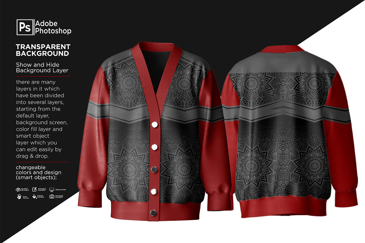 Mens Drafting Cardigan Mockup, a Hoody Mockup by Nanggroe Scripting (Photo 4 of 9)