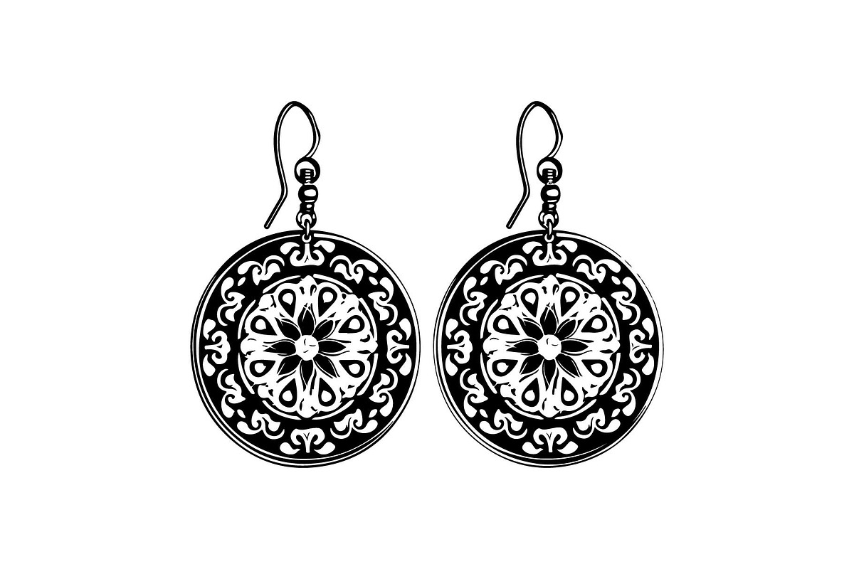 Round Filigree Earrings SVG Set, an Object Graphic by Creativeshirt (Photo 12 of 13)