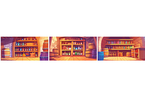 pantry cartoon set. wine stone, an Object Illustration by Stock-Smart-Start