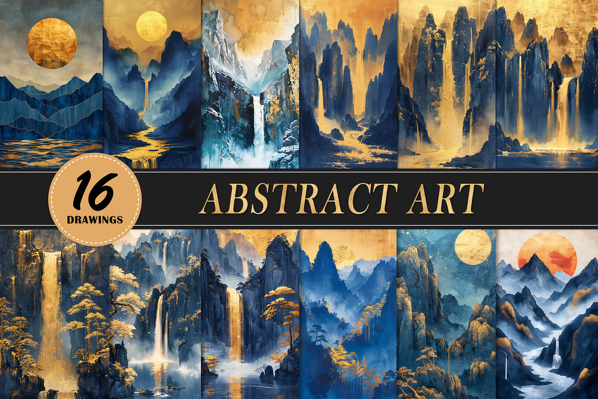 Abstract golden landscape painting, a Decorative Illustration by DamonYang's shop (Photo 1 of 8)