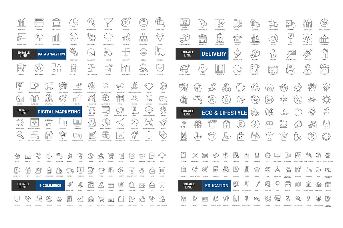 Ultimate bundle Icon set – 2,000+, an Outline Icon by Icons (Photo 4 of 9)