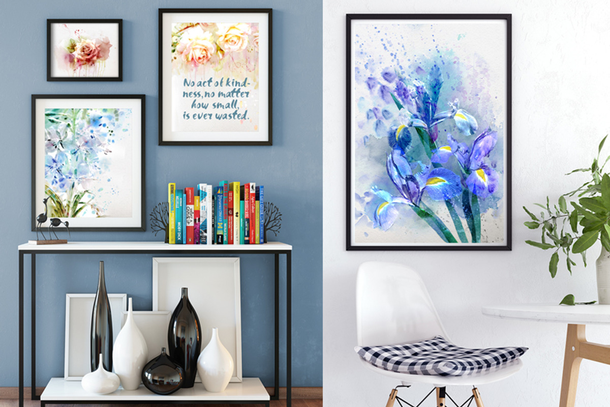 10 Floral watercolor posters, a Decorative Illustration by Anna Guz's Store (Photo 10 of 12)