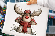 Quirky Christmas Reindeer Clipart, a Work Illustration by SinaCreation (Thumbnail 4 of 6)
