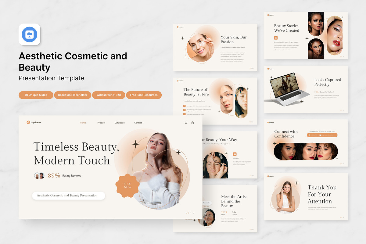 Aesthetic Cosmetic & Beauty Keynote, a Presentation Template by Antstheme (Photo 1 of 2)