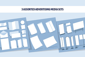 3 Assorted advertising media sets