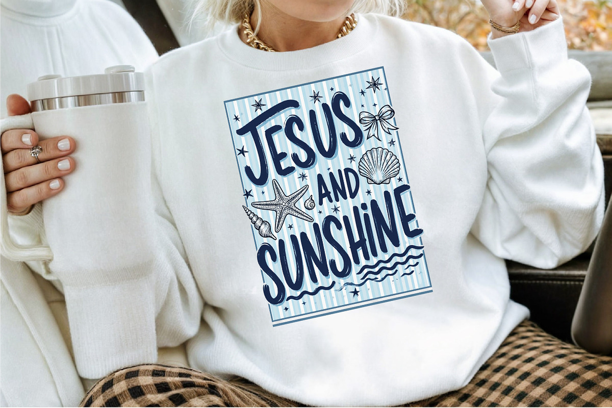Jesus and Sunshine Summer Beach PNG, a Seasonal Illustration by Sublimation Artist (Photo 2 of 9)
