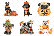 Watercolor Autumn Dog Clipart, an Illustration by Dream Creation (Thumbnail 2 of 6)