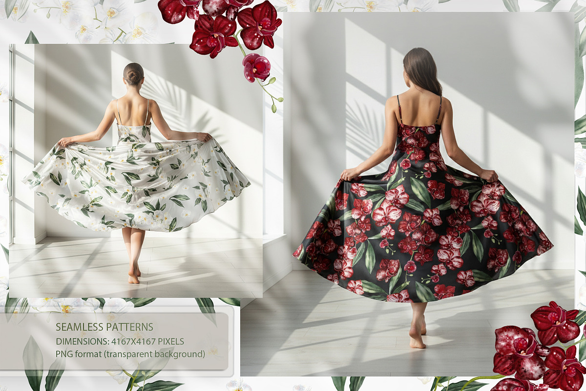 WATERCOLOR ORCHIDS, an Object Graphic by Knopazyzy (Photo 6 of 18)