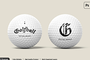 Golf Ball Mockup 2 Views, a Mockup by graphicsauce (Thumbnail 1 of 4)