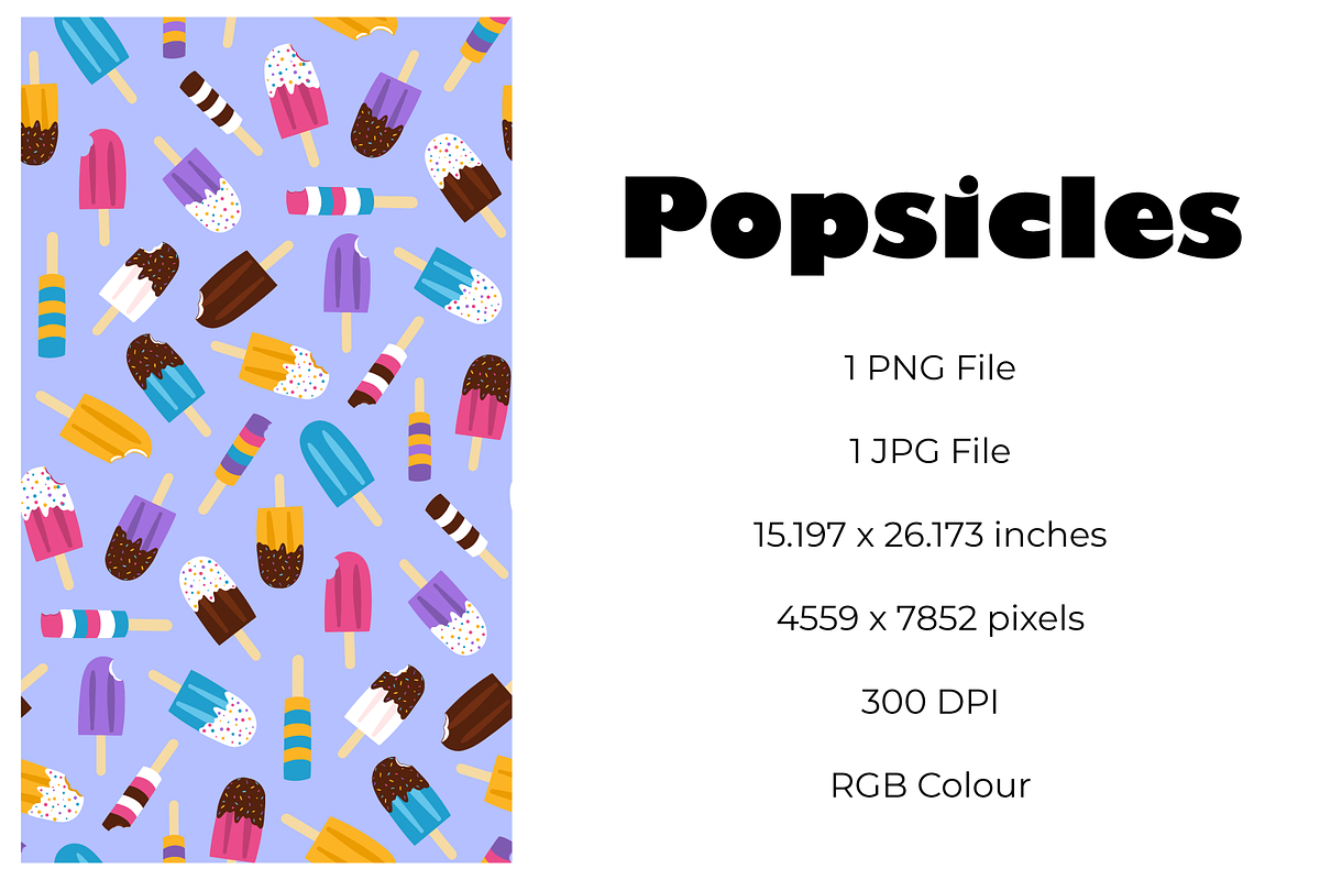 Popsicles Seamless Pattern, a Pattern Graphic by Painted Puffin Creative (Photo 2 of 3)