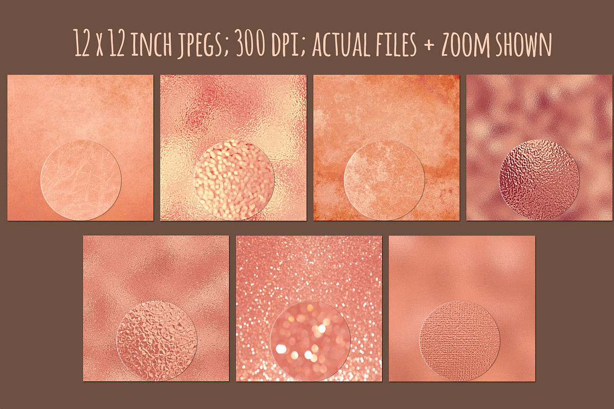 Rose gold foil digital paper, a Texture Graphic by Paper Farms (Photo 2 of 3)