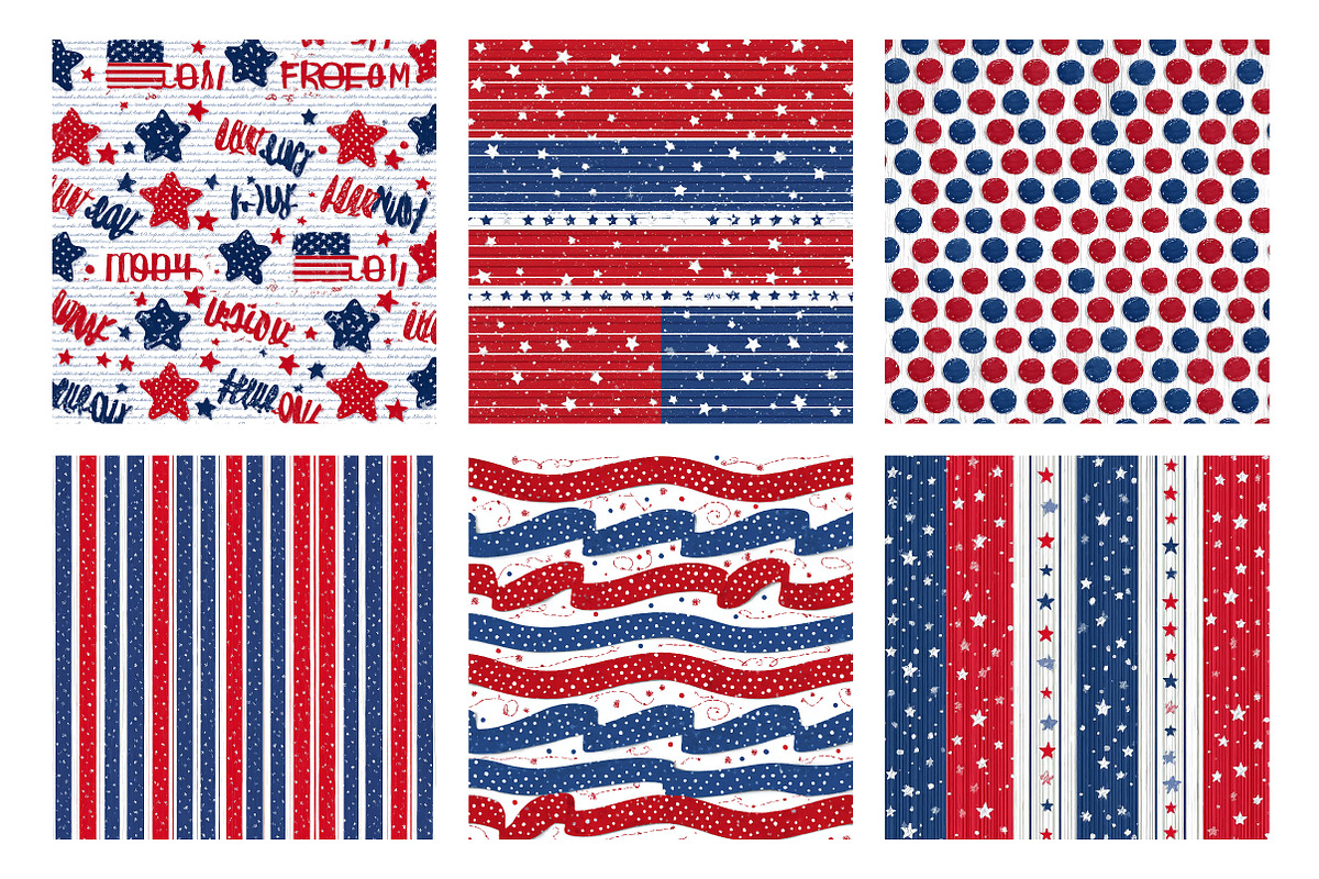 4th Of July Paper Backgrounds, a Pattern Graphic by SinaCreation (Photo 2 of 5)