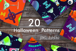 Halloween seamless patterns.