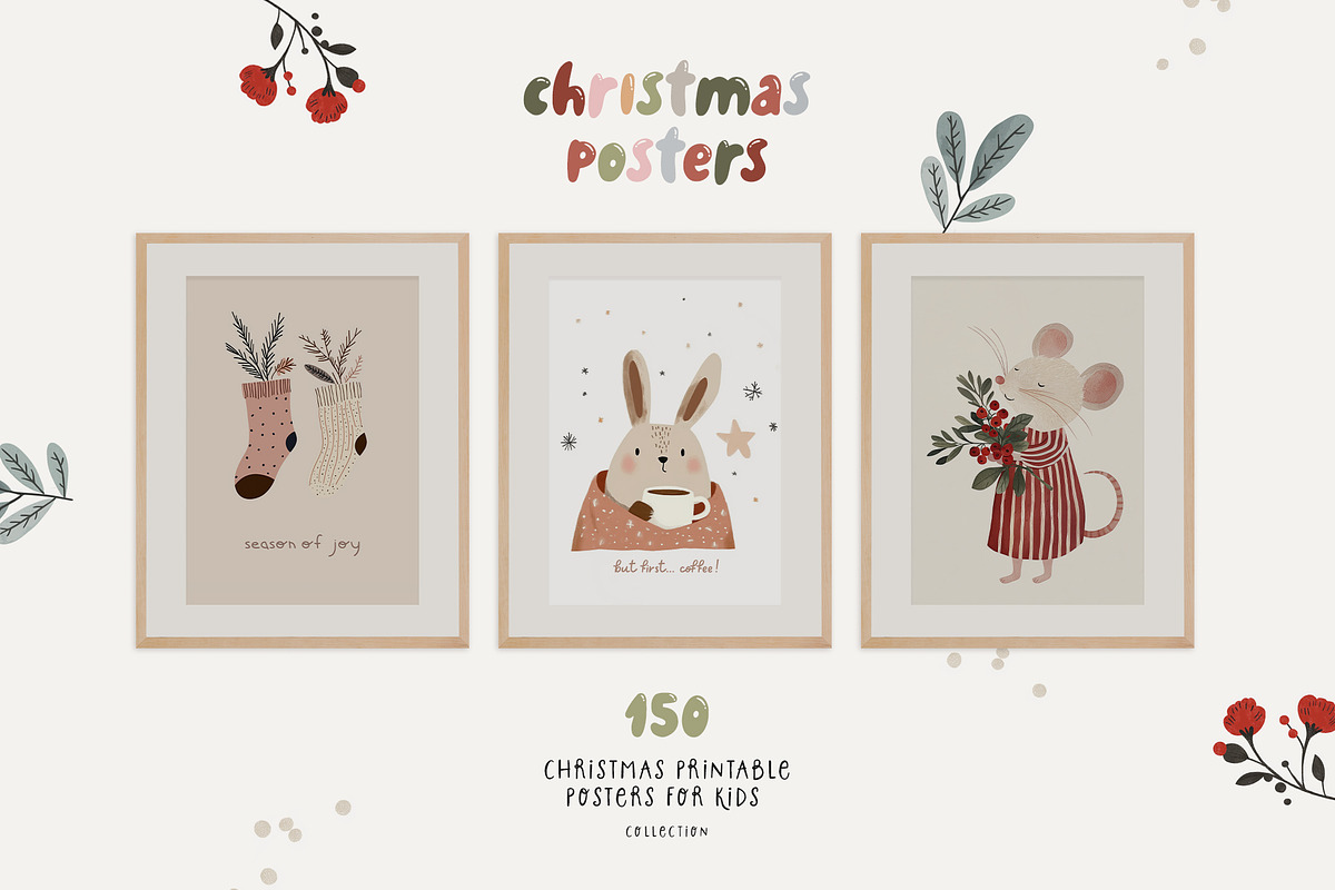 150 Christmas Kids Posters & Prints, a Background Graphic by Muse Artist (Photo 12 of 17)