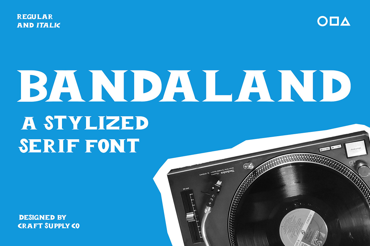 Bandaland – Stylized Serif Font, a Serif Font by Craft Supply Co. (Photo 1 of 8)