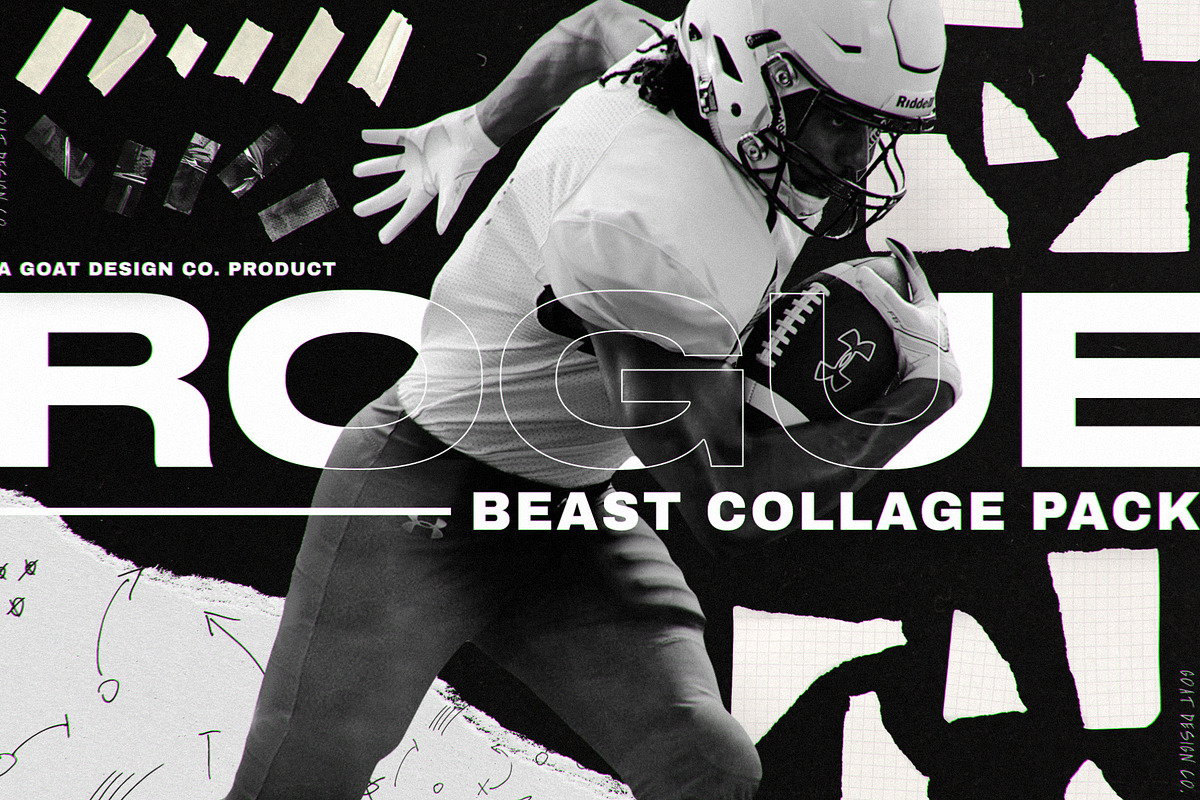ROGUE - BEAST COLLAGE PACK, an Object Graphic by GOAT Design Co. (Photo 1 of 11)