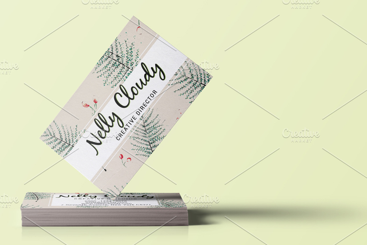 Watercolor Creative Business Card, a Business Card Template by land art (Photo 7 of 10)