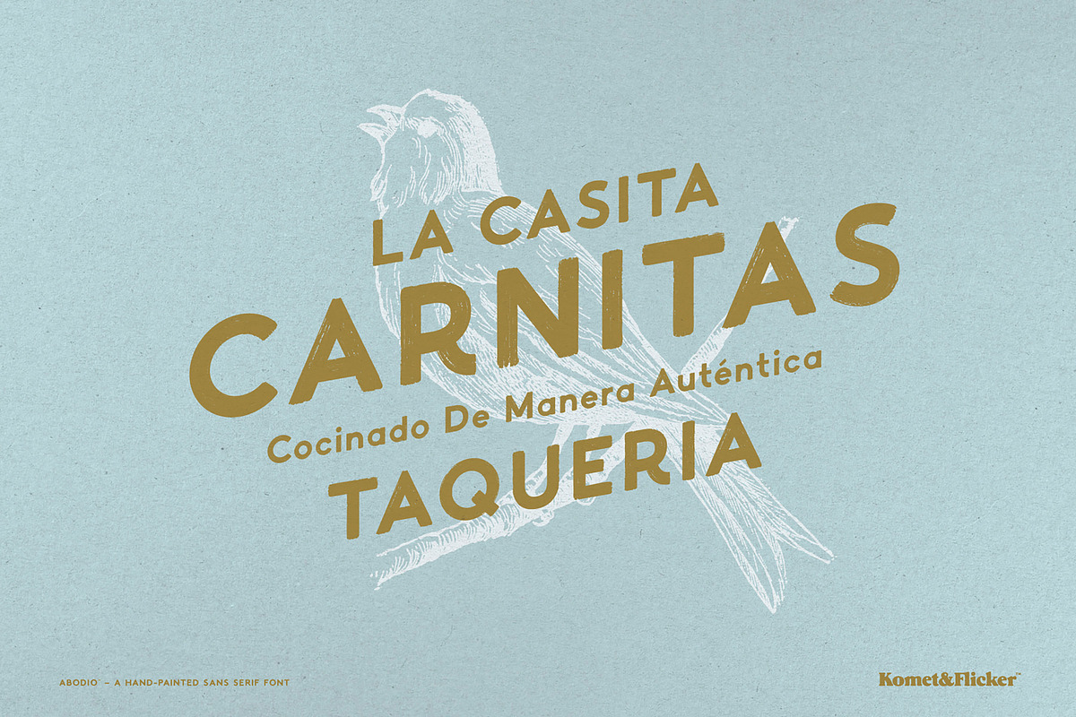 Abodio - A Hand-Painted Font, a Sans Serif Font by Komet & Flicker (Photo 13 of 14)