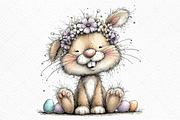 Whimsical Easter Bunny Clipart, an Illustration by Craft Nest (Thumbnail 10 of 11)
