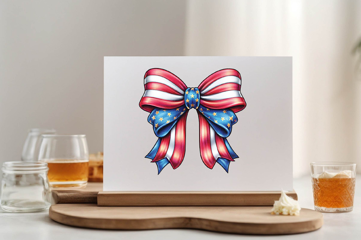 4th of July Patriotic Bow Clipart Bu, an Illustration by SVGArt (Photo 5 of 9)