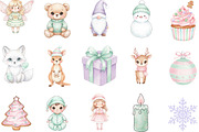 Cute Christmas Clipart, an Illustration by Designking (Thumbnail 2 of 5)
