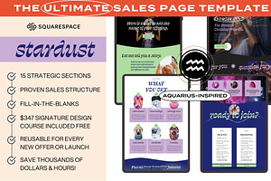 Stardust Squarespace Sales Template
