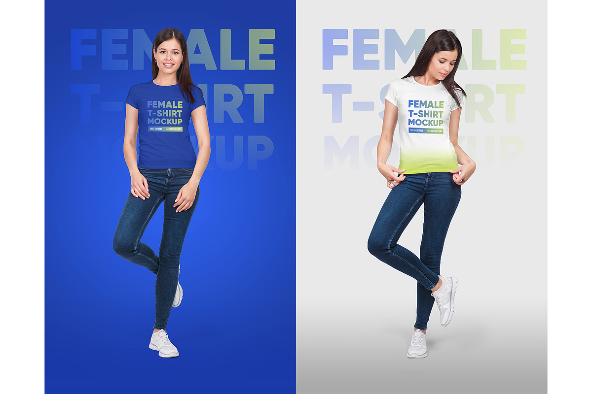 Female T-Shirt Mockups Vol 5 Part 2, a Shirt Mockup by Hi, Mock-Up! (Photo 5 of 10)