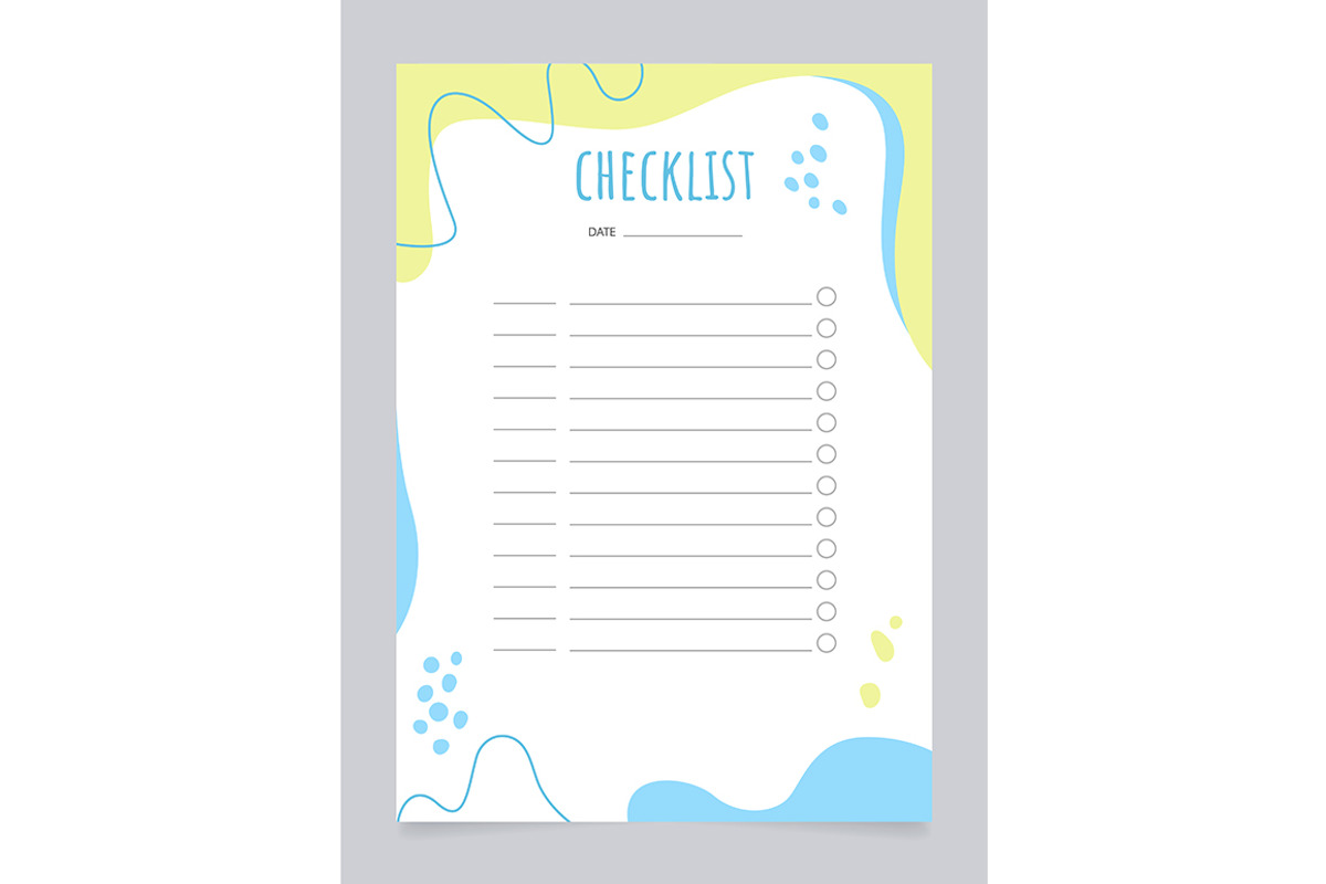 Checklist with date worksheet design, a Brochure Template by IMG Visuals