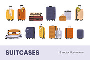Travel luggage, suitcases set, an Object Illustration by Good Studio (Thumbnail 1 of 9)