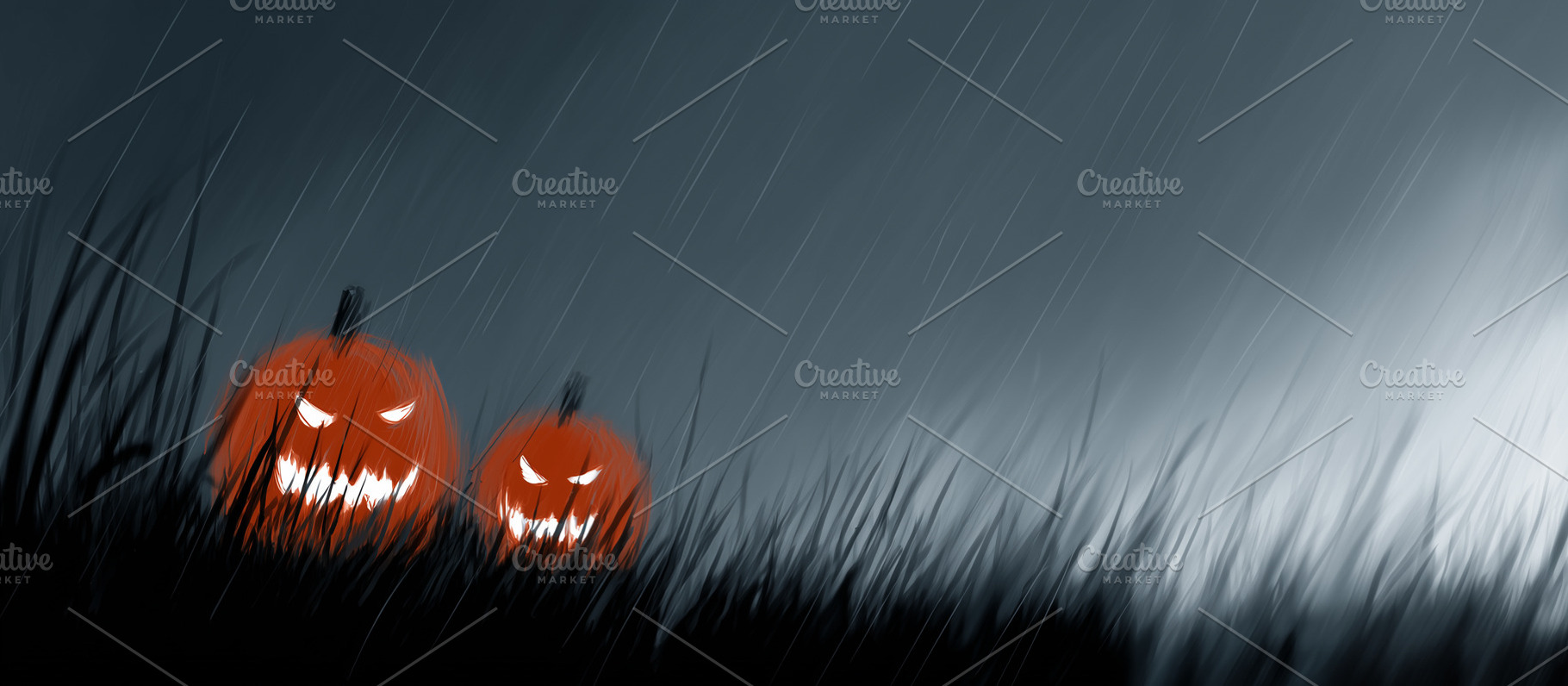 Dark Halloween illustration with two, a Holiday Photo by MistyDay