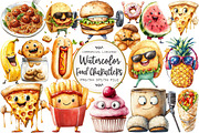 Watercolor Food Characters Clipart, an Illustration by OK Design (Thumbnail 1 of 5)