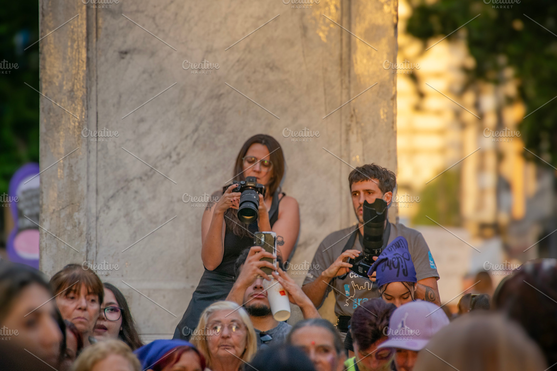Women day march, montevideo city, uruguay, a Person Photo by DanFLCreativo