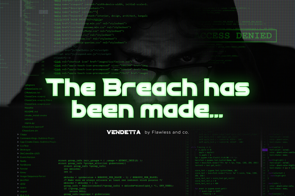 Vendetta - Sport Display Font, a Serif Font by Flawless And Co (Photo 7 of 10)