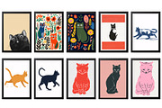 Watercolor Cat Wall Art Prints, an Animal Photo by Chipshpow Graphics (Thumbnail 7 of 8)