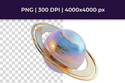 Watercolor Space Planets - 60 PNG, a Texture Illustration by InkyQueenArt (Thumbnail 7 of 8)