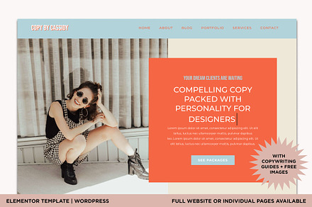 Cassidy Elementor Website Template, a WordPress Template by Jordanne Co. Websites