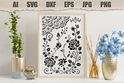 Stencil Vintage Rose Floral Ornament, an Object Illustration by MARYCRAFTIRIA (Thumbnail 3 of 3)