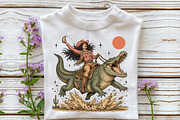 Cowgirl Crocodile Rider PNG, an Object Illustration by Sublimation Artist (Thumbnail 3 of 9)