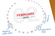 Calendar 2020 Round Style, a Stationery Template by WORAKAMON Design Studio (Thumbnail 3 of 4)