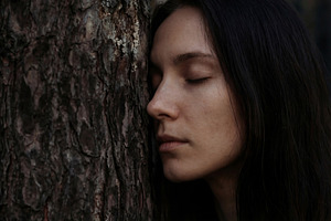 Woman & Serene Forest Connection, a Nature Photo by Virgo Studio