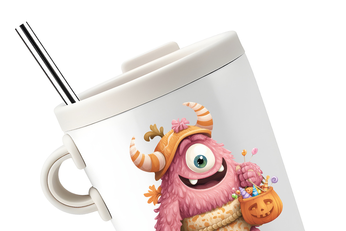 MONSTER Halloween watercolor clipart, an Object Illustration by Pattern + watercolor (Photo 4 of 5)