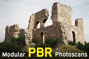 Modular Brick Stone Ruin Pbr Scan