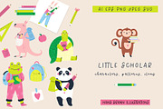 Little Scholar: Cute Animal Clipart, an Animal Illustration by danceyourlife (Thumbnail 1 of 7)