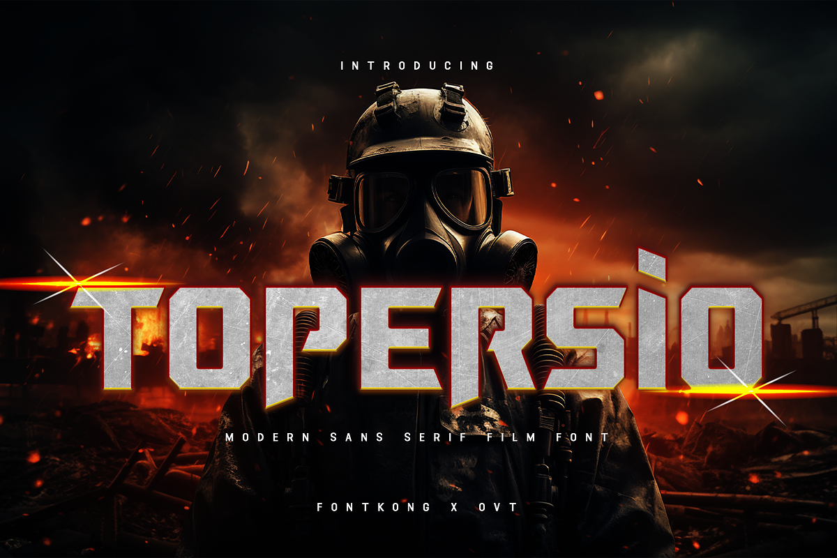 Topersio - Modern Sans Serif Font, a Sans Serif Font by overlaytemplates (Photo 1 of 6)