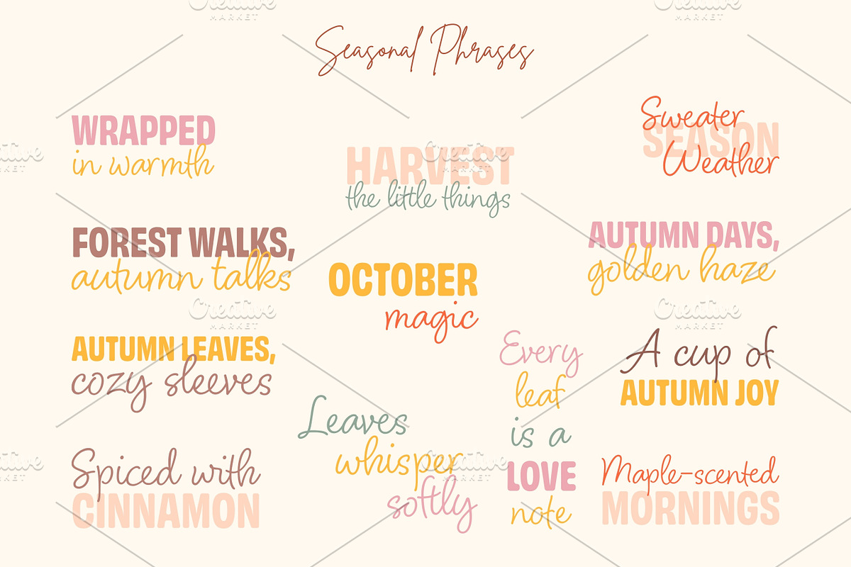 Cute cozy autumn graphics & patterns, a Seasonal Illustration by CapriceMeDesigns (Photo 10 of 24)