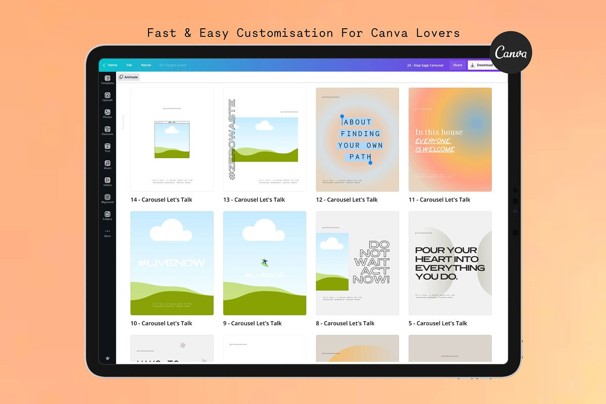 Let's Talk Carousel and Quotes, a Social Media Template by Sparrow & Snow (Photo 2 of 27)